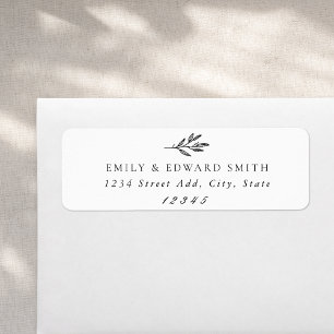 Modern Botanical Wedding Return Address Label