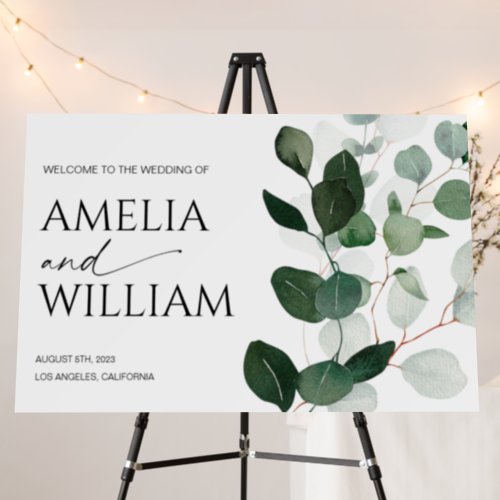 Modern Botanical Wedding Welcome Sign