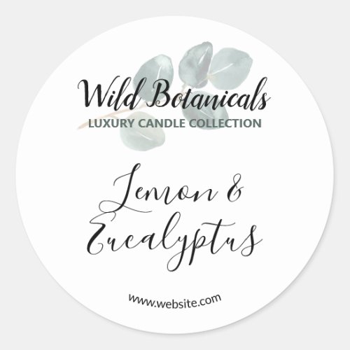 Modern Botanical White Candle Product Labels