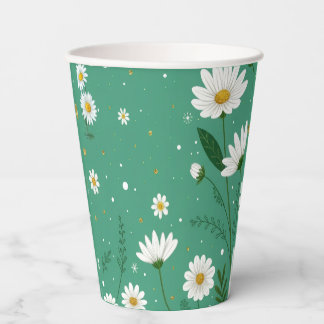 Modern Botanical Wildflower  Paper Cups