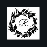 Modern Botanical Wreath Monogram Initial Rubber Stamp<br><div class="desc">This modern rubber stamp features a botanical wreath with a monogram initial in the center for you to personalize. Use on your mailings for an added touch of elegance. Designed by world renowned artist Tim Coffey.</div>
