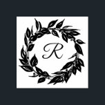 Modern Botanical Wreath Monogram Initial Rubber Stamp<br><div class="desc">This modern rubber stamp features a botanical wreath with a monogram initial in the center for you to personalize. Use on your mailings for an added touch of elegance. Designed by world renowned artist Tim Coffey.</div>
