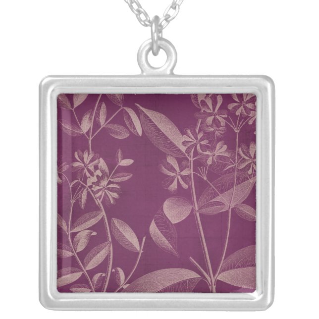 Modern Botany III Silver Plated Necklace (Front)