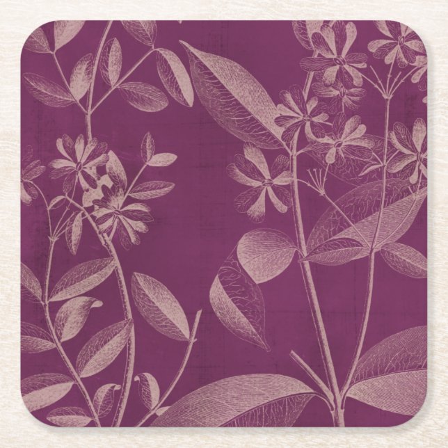 Modern Botany III Square Paper Coaster (Front)