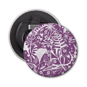 Modern Botatanical Floral Purple Bottle Opener