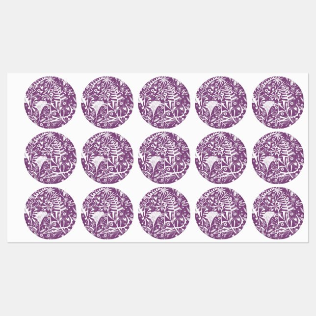 Modern Botatanical Floral Purple Labels (Sheet)
