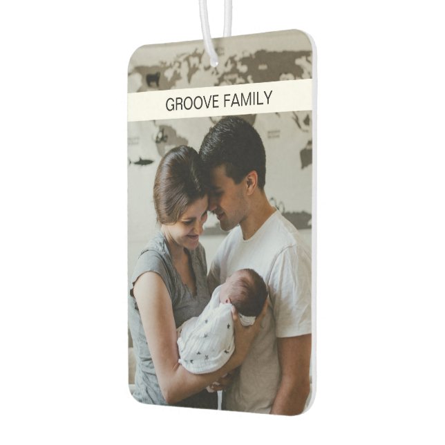 Modern Both Sides Family Photo Custom Unique Car Air Freshener (Left)