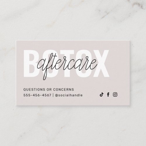 Modern Botox Aftercare Instruction Card Template