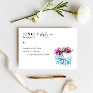Modern Bougainvillea Destination Wedding RSVP Card