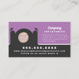 Modern Bouncy House Party Carnival Rentals    Business Card