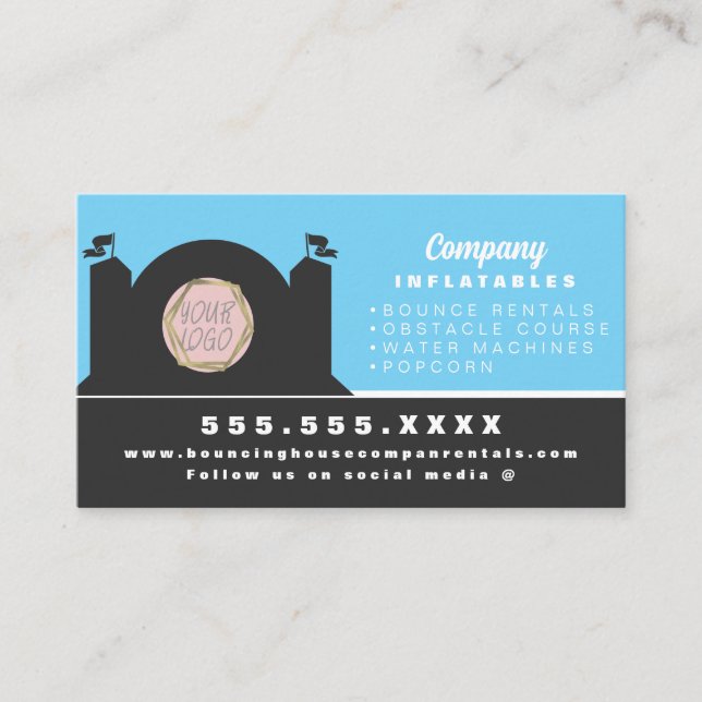 Modern Bouncy House Party Carnival Rentals    Business Card (Front)