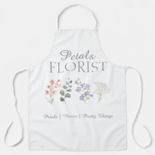 Modern Boutique Florist Business Branding Apron