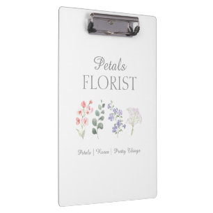 Modern Boutique Florist Business Branding Clipboard