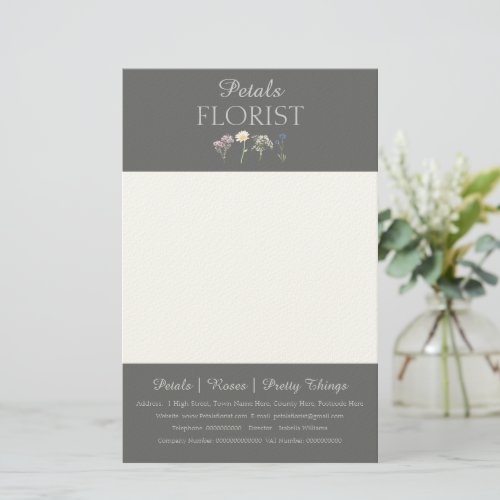 Modern Boutique Florist Business Branding Letter  Stationery