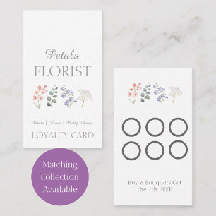  Modern Boutique Florist Business Branding  Loyalty Card