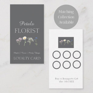  Modern Boutique Florist Business Branding  Loyalty Card