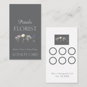 Modern Boutique Florist Business Branding Loyalty Card