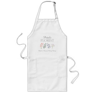 Modern Boutique Florist Business Branding Pockets Long Apron