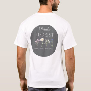 Modern Boutique Florist Business Branding Uniform T-Shirt