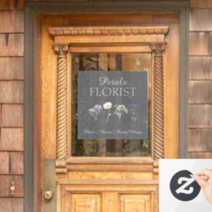  Modern Boutique Florist Business Branding  Window Cling