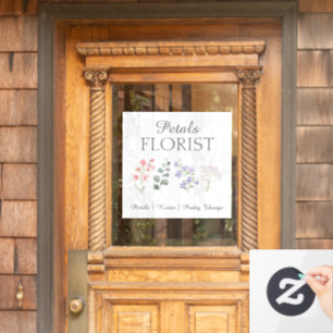  Modern Boutique Florist Business Branding  Window Cling