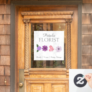  Modern Boutique Florist Business Branding  Window Cling