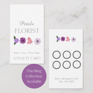 Modern Boutique Florist customer Loyalty Card