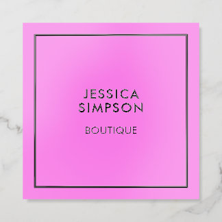 Modern Boutique Minimalist Pink Raised Spot UV Business Card