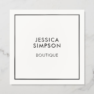 Modern Boutique Minimalist White Raised Spot UV Business Card