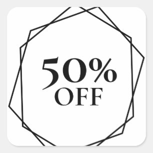 Modern Boutique Shop Business 50 Percent Off Square Sticker