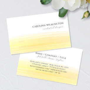 Modern Boutique Sunny Yellow Watercolor Business Enclosure Card