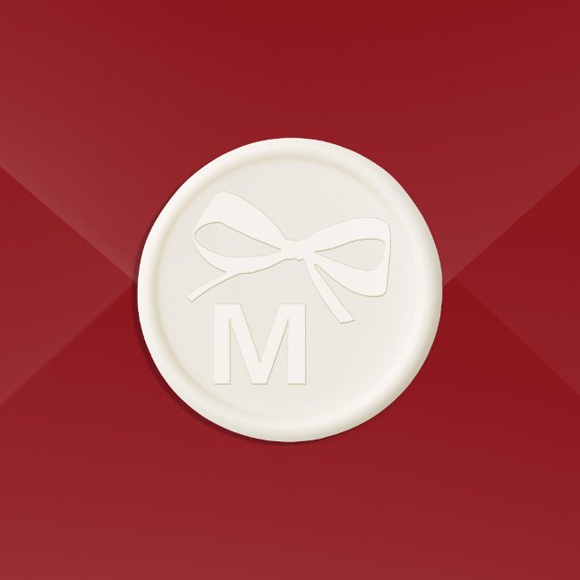 Modern bow bold monogram initial personalized wax seal sticker (Creator Uploaded)