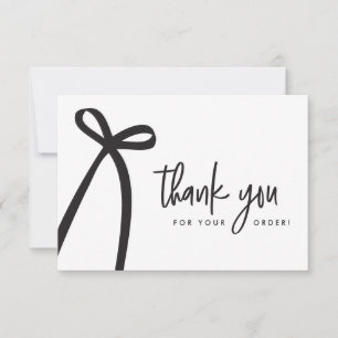 Modern bow Custom business Handlettering Thank You Card