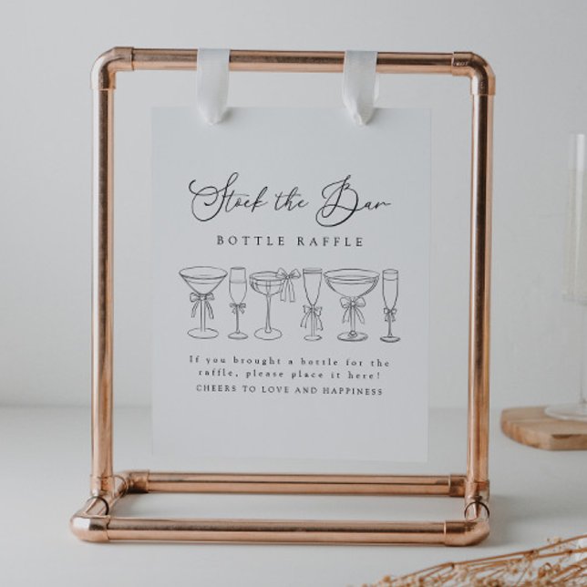 Modern Bow Drinks Stock The Bar Bottle Raffle Sign (Creator Uploaded)