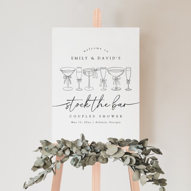 Modern Bow Drinks Stock The Bar Welcome Sign (Creator Uploaded)