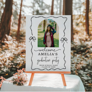 Modern Bow Graduation Class of 2026 Photo  Foam Board