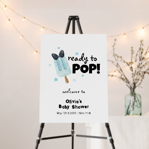 Modern Bow Ice Cream Pop Baby Shower Welcome Sign