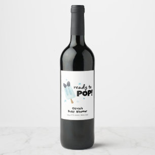 Modern Bow Ice Cream Ready To Pop Baby Shower Wine Label