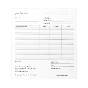 Modern Box Business Invoice Order Sales Receipt Notepad