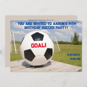 Modern boy Goal Post Soccer Birthday Invitatio Invitation
