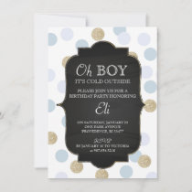 Modern Boy Polka Dot Birthday Invitation