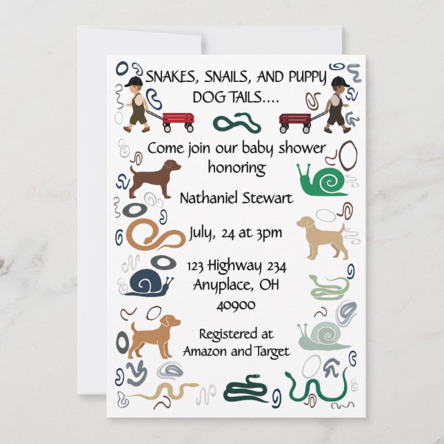 Modern boy theme baby shower Invitation (Front)
