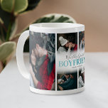 Modern Boyfriend Photo Coffee Mug<br><div class="desc">Personalized boyfriend coffee mug featuring a 6 photo collage template,  the word "worlds greatest boyfriend" in a trendy teal blue gradient font,  and your names.</div>