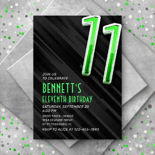 Modern Boys' 11th Birthday Invitation