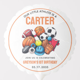 Modern Boys Sports Balls All Star 1st Birthday Balloon