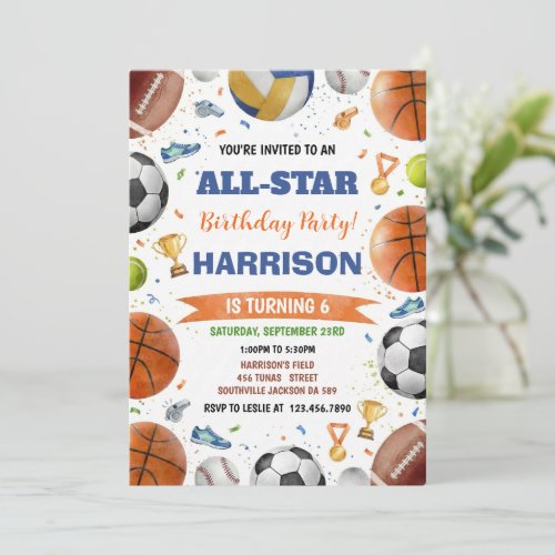 Modern Boys Sports Balls All Star Kids Birthday
