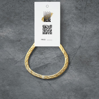 Modern Bracelet Display Price Tag With Qr And Logo by Palmdesignhouse at Zazzle