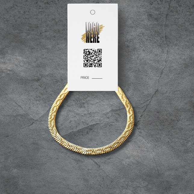 Modern Bracelet Display Price Tag with QR and Logo (Creator Uploaded)