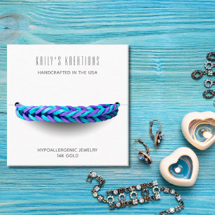 Modern Bracelet Display White Square Business Card