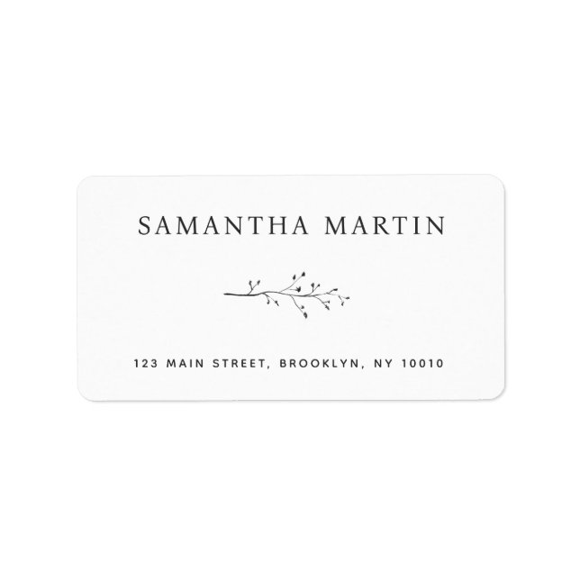 Modern Branch Simple Elegant Return Address Label (Front)